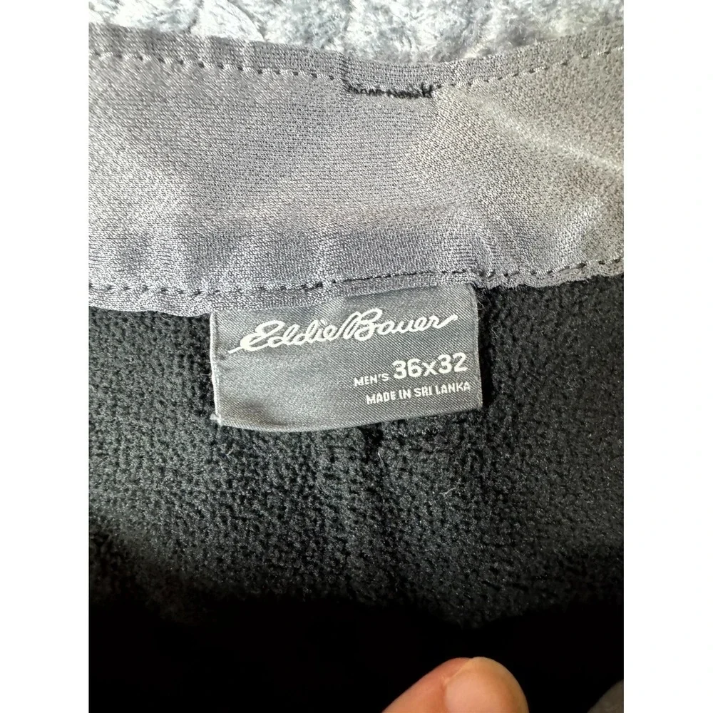 Eddie Bauer‎ Fleece Lined Tech Pants Mens 36x32 Black Nature Outdoor Workwear